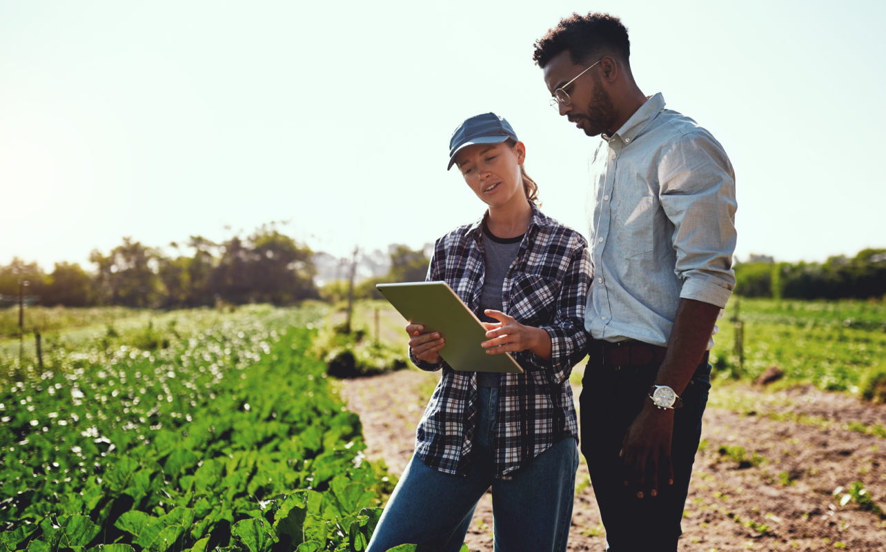 man and woman on farm